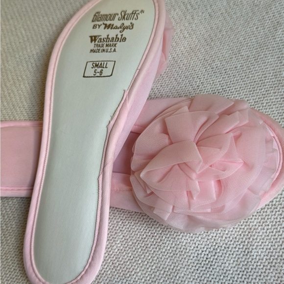 Vintage Madye's Pink Ruffle Glamour Skuffs Slippers Boudoir Size Small 5-6 WOW - Picture 9 of 12